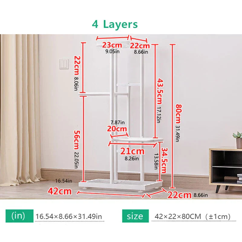 3-Tier Iron Plant Stand for Indoor and Outdoor Use