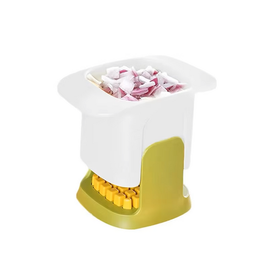 Multifunctional Vegetable Chopper – Onion Dicer & French Fries Slicer Kitchen Tool (White)