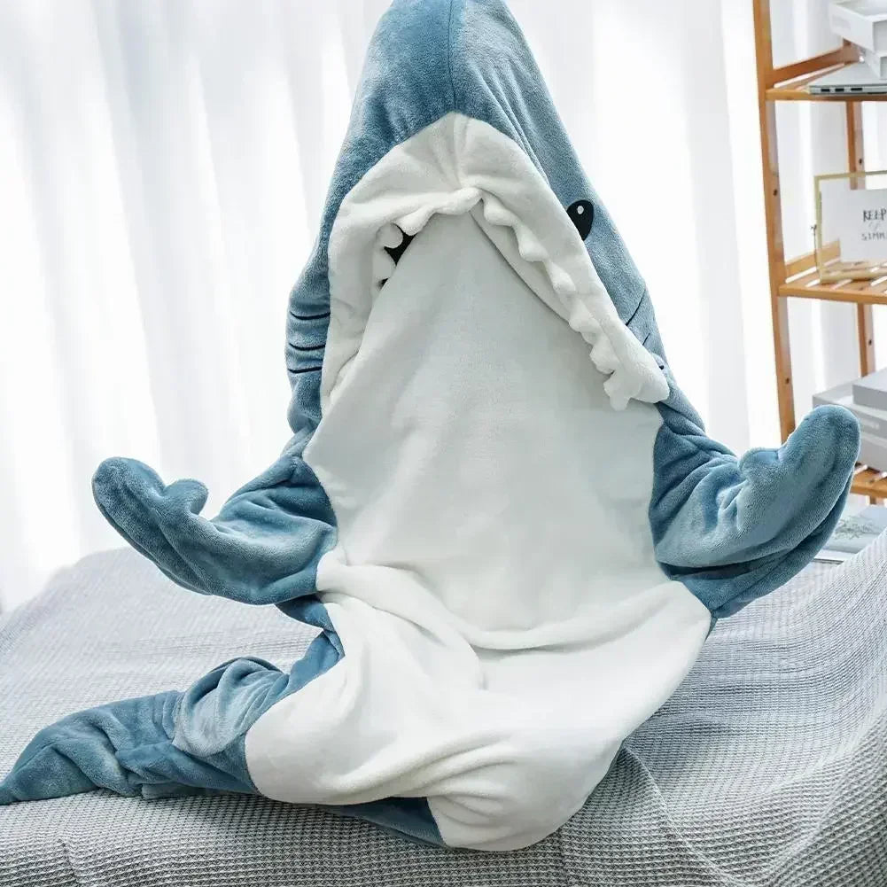 Cartoon Shark Wearable Blanket Hoodie