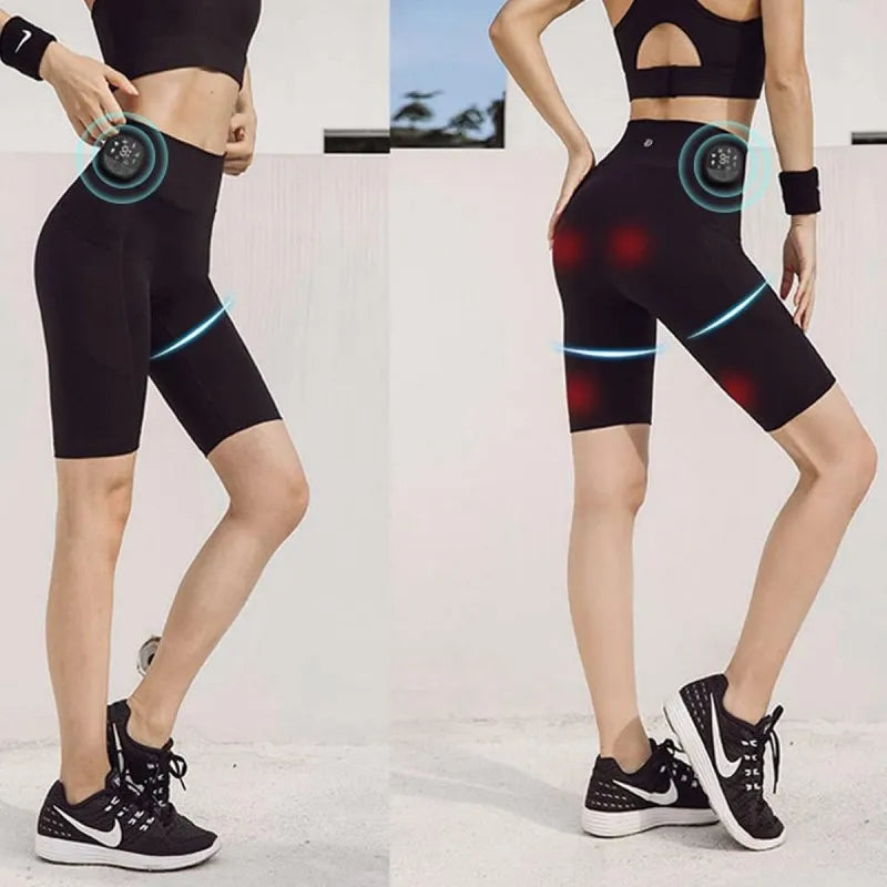 EMS Muscle Stimulator High Waist Yoga Shorts – 8 Modes, 19 Intensity Levels XL