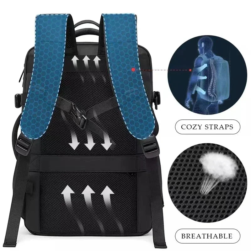 Expandable Travel Backpack Black