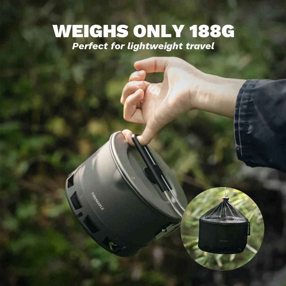Ultralight Heat Exchanger Pot Camping Cookware Grey