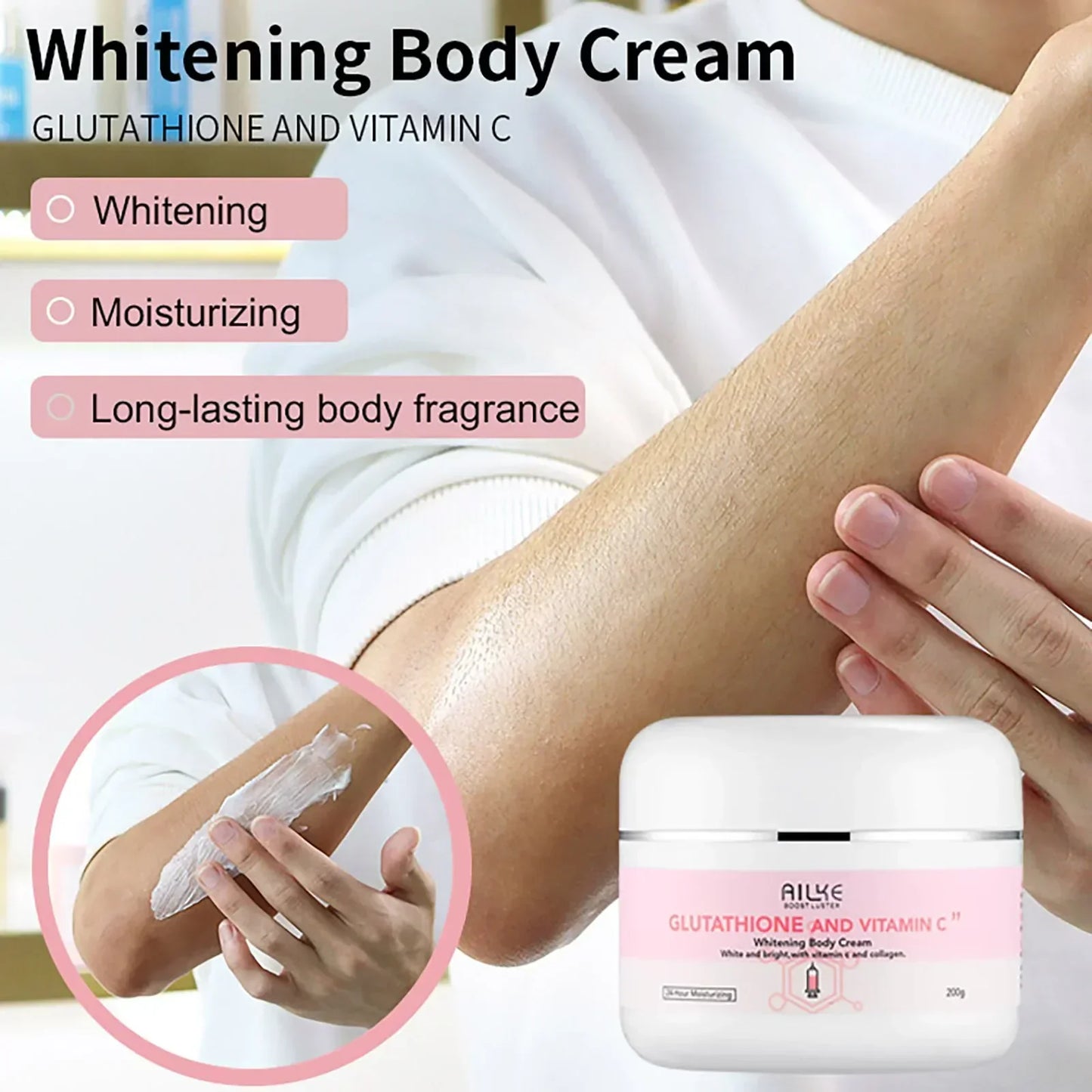 Whitening Black Spots Corrector, Body Skin Care Lotion, With Glutathion, Shea Butter, Collagen, Moisturizing Body Cream