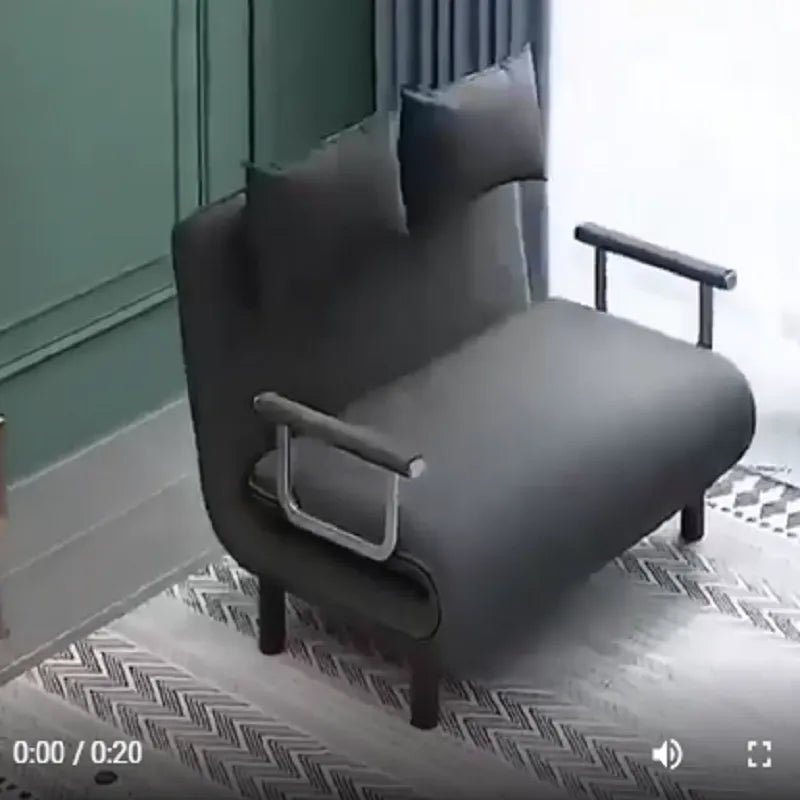 65CM Grey Simple Folding Sofa Bed - Easy Assembly & Durable Comfort