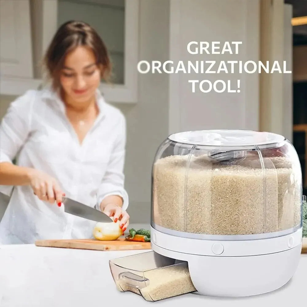 Rotating Rice Beans Grain Storage Container