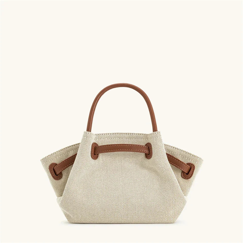 Women's Canvas Brown Mini Crossbody Shoulder Bag (Brown)