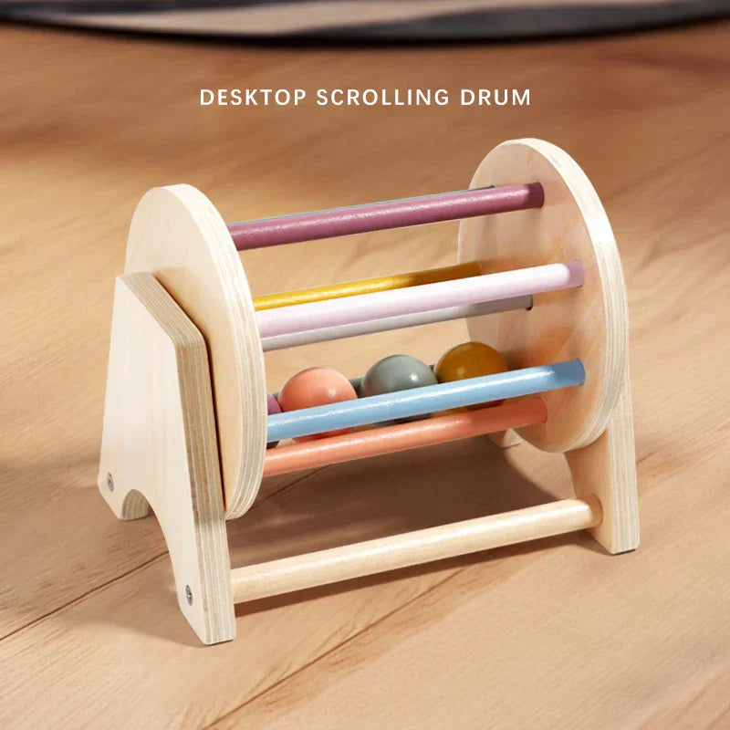 Montessori Wooden Spinning Infant Drum