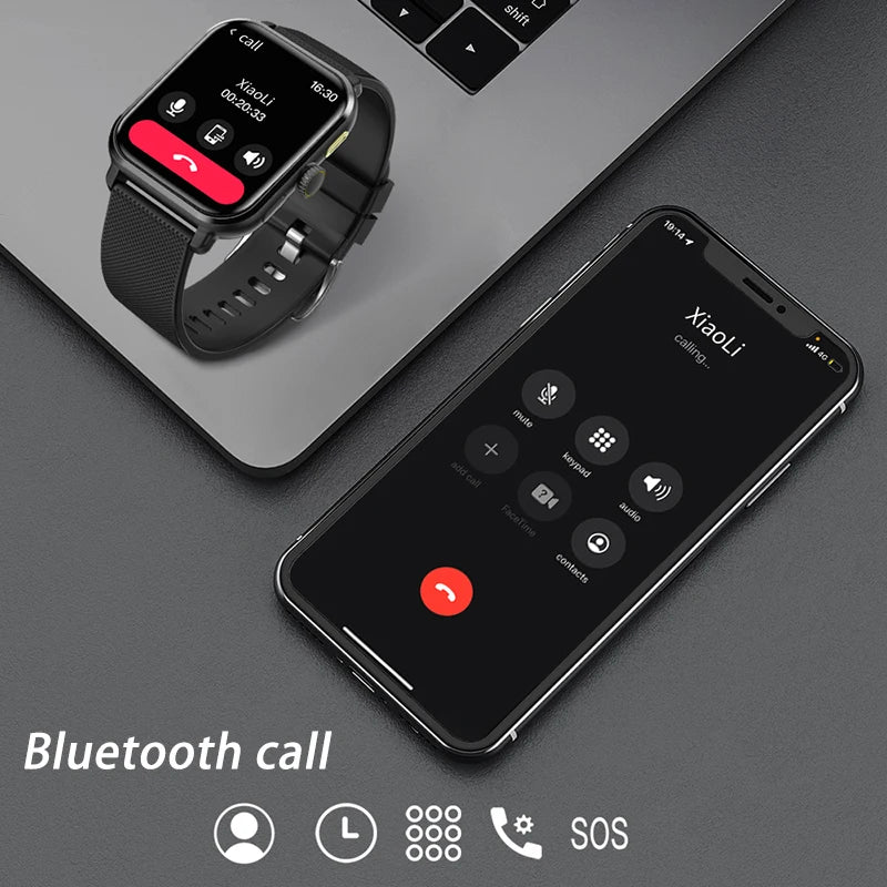 Smart Bluetooth Fitness Tracker Watch with Voice Assistant and Magnetic Charging