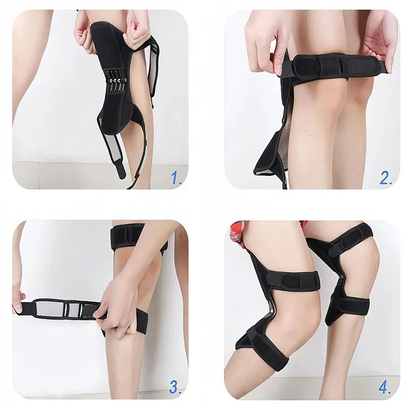 Spring-Loaded Knee Booster Support Pad Black