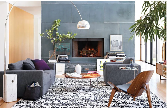 Shell Lounge Chair Tripod Wood with Black PU Leather Chairs