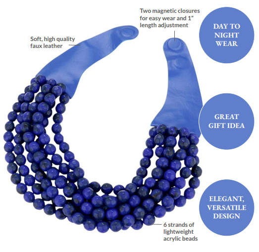 Chunky Multi-Strand Beaded Necklace with Magnetic Clasp