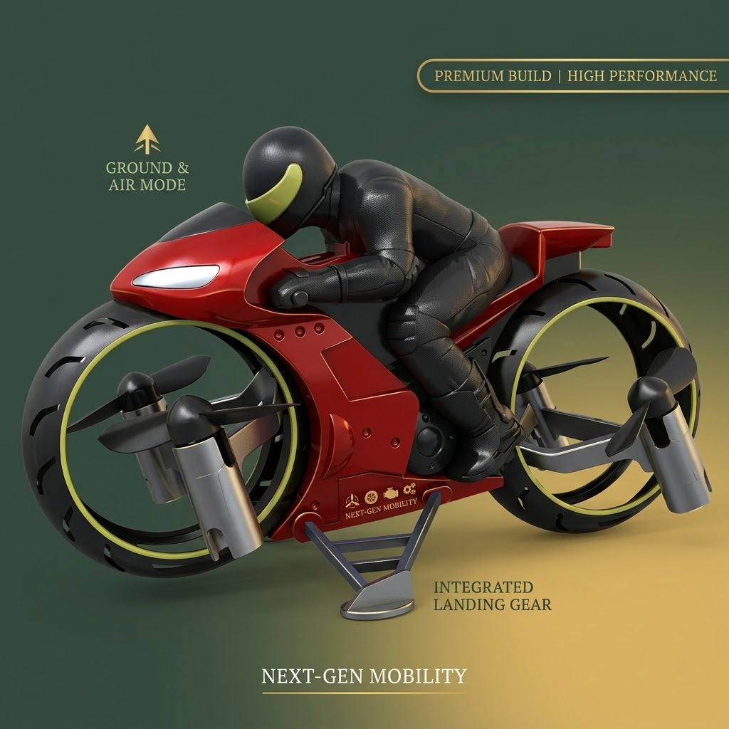 Remote Control Flying Motorcycle Toy - Land and Air Dual Mode for Kids