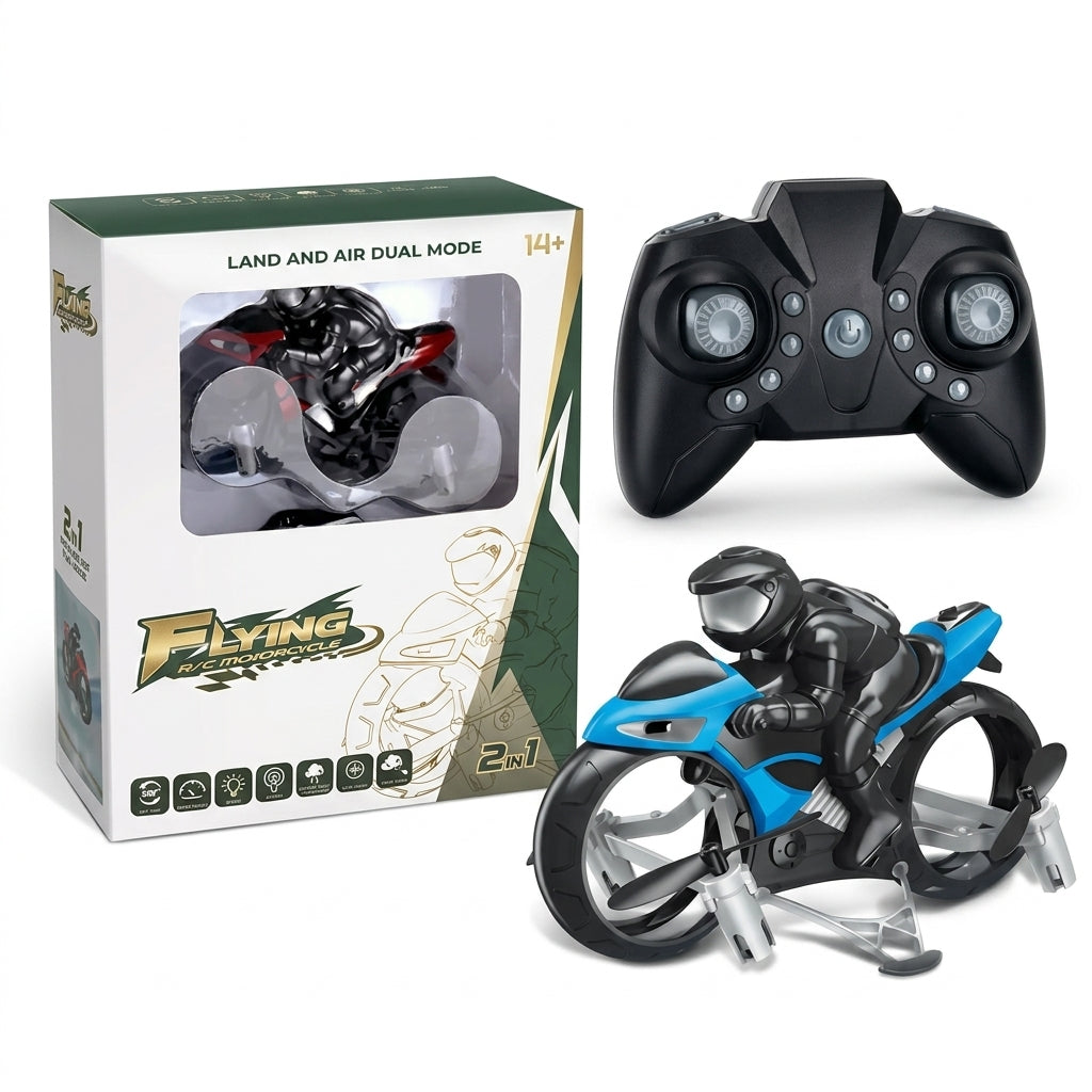 Flying Motorcycle RC Toy - Unleash Adventure with Dual Air and Land Play