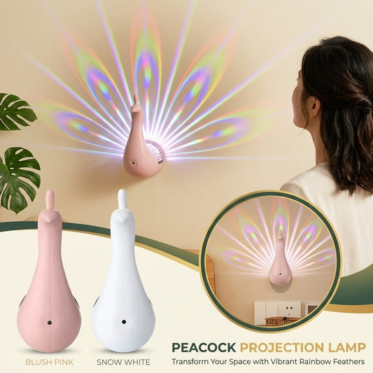 Peacock Wall Projector Lamp for Romantic Bedroom Ambiance Decor
