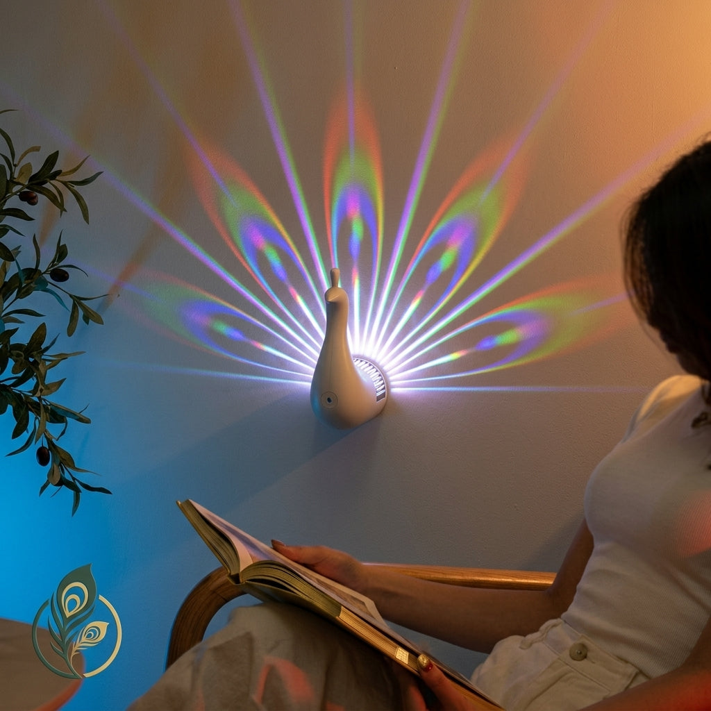 Peacock Projection Night Light with Remote Control and Touch Dimming