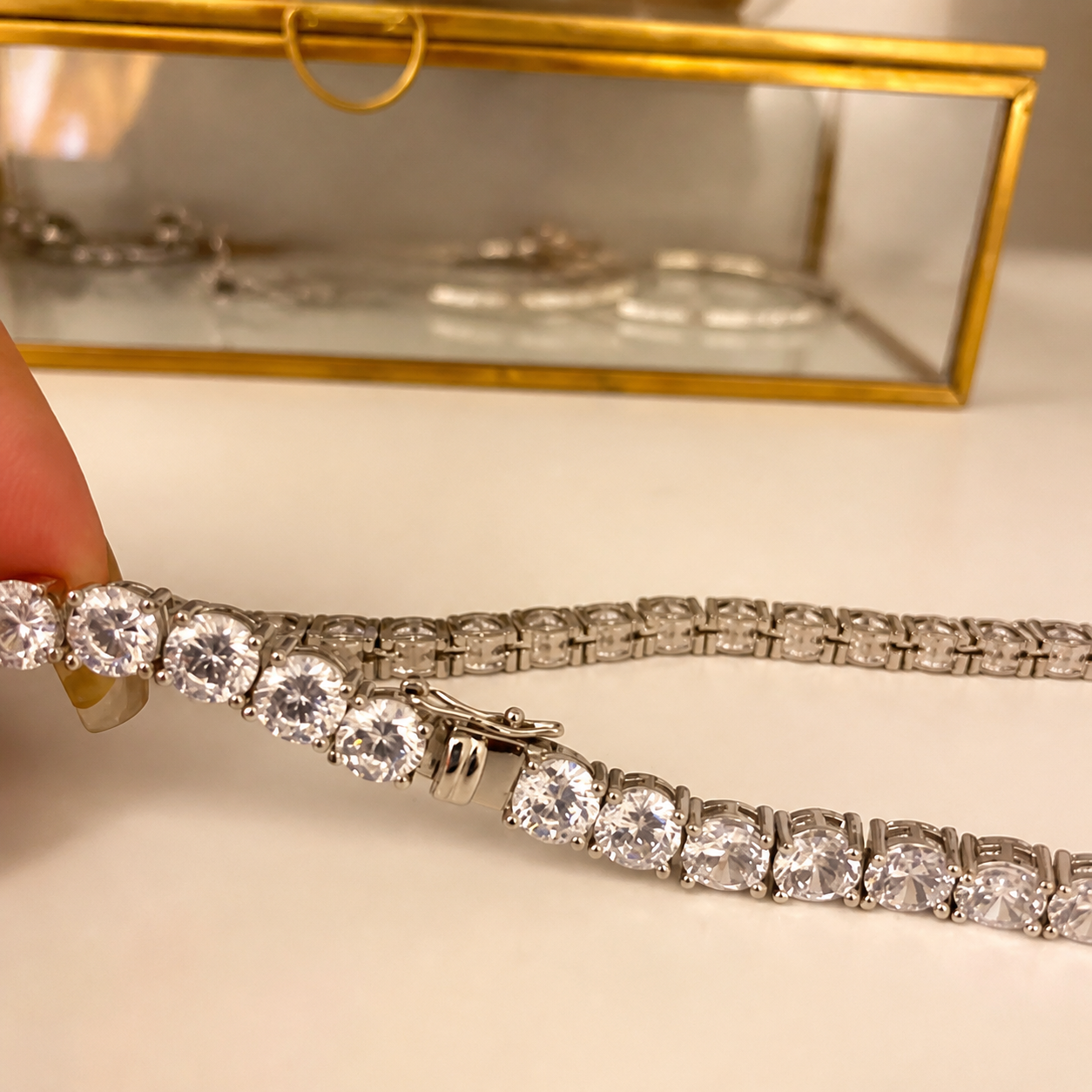 Cubic Zirconia Tennis Necklace - Stunning Gift for Her