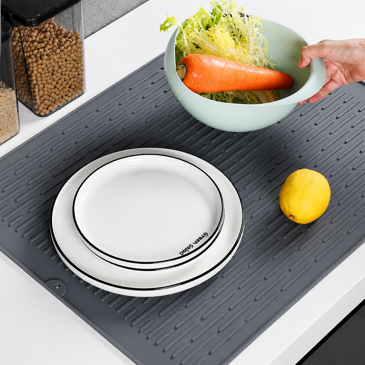 Silicone Dish Drying Mat Gift Heat Resistant Multipurpose Kitchen Mat