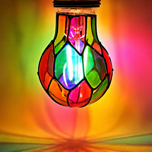 Hand-Painted Stained Glass LED Bulb for Cozy Ambient Vibes