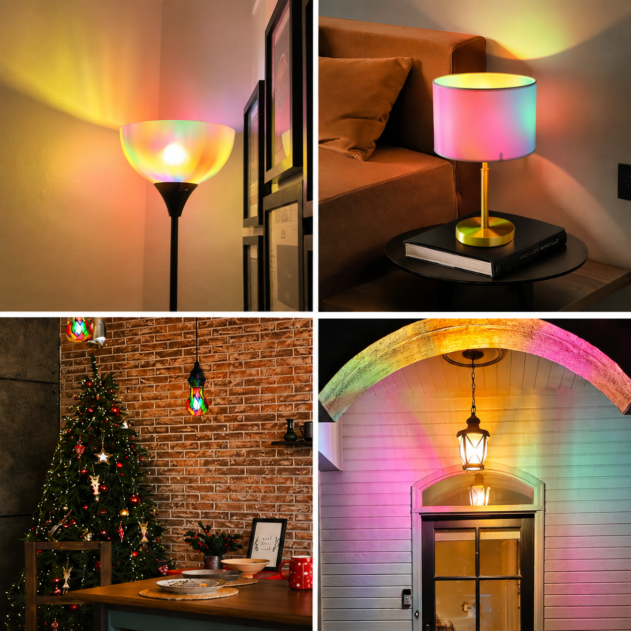Stained Glass LED Light Bulb E26 Unique Colorful Gift Idea