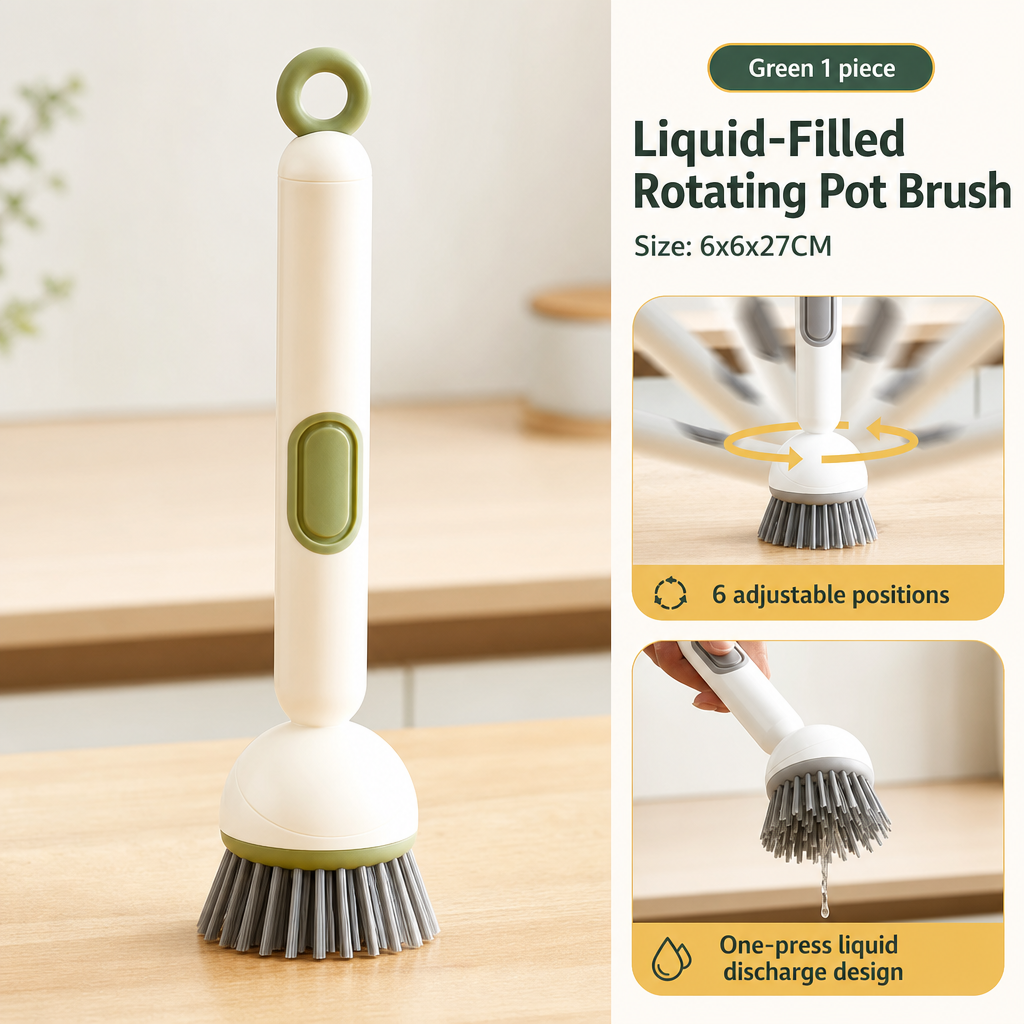 Kitchen Soap Dispensing Dish Brush for Effortless Clean Living