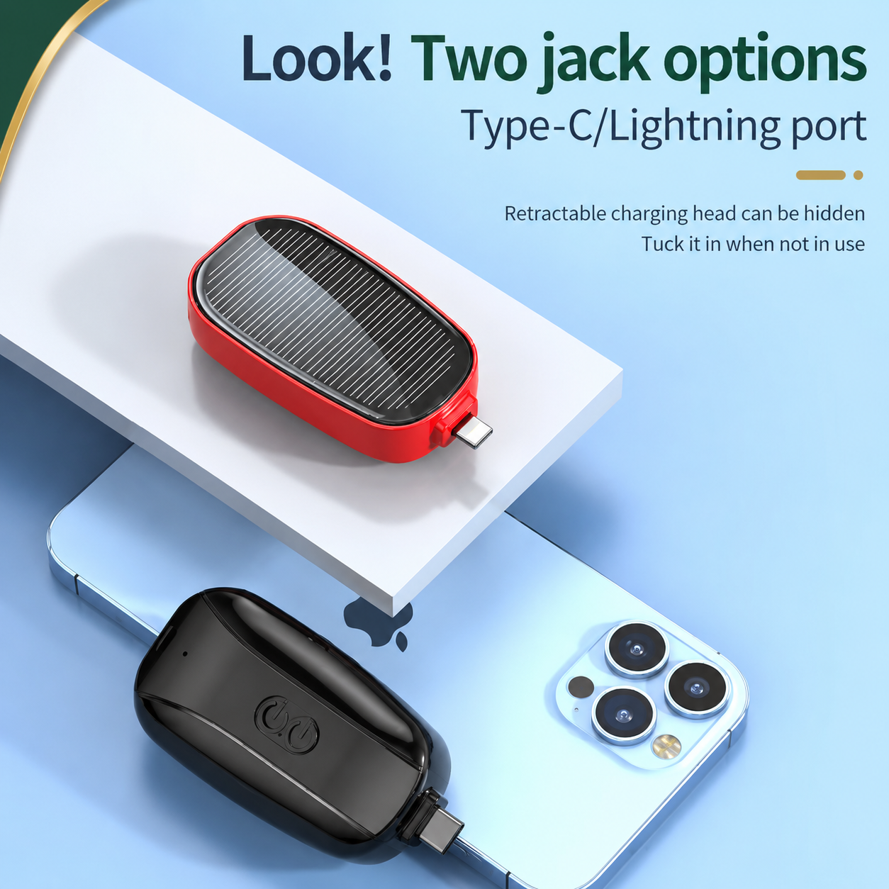Solar Keychain Power Bank – Portable Emergency Charger