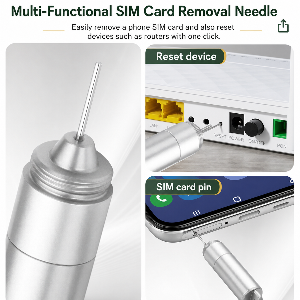 2-in-1 SIM Eject Tool & Cleaning Brush Keychain for Everyday Carry