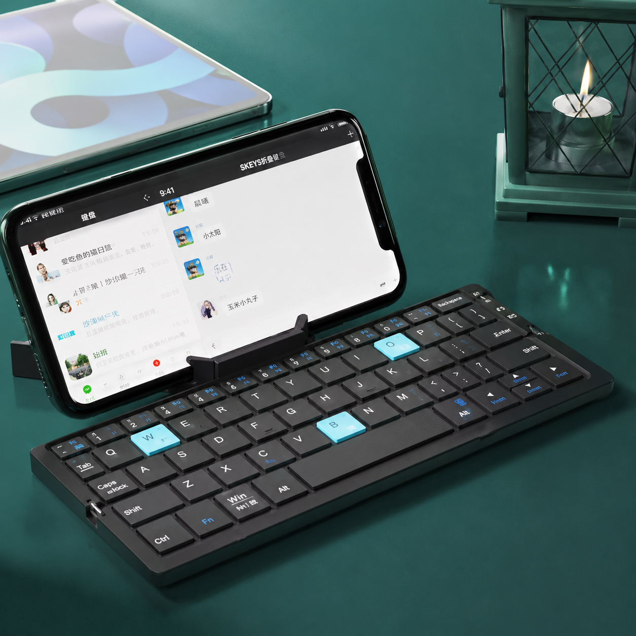 Portable Bluetooth Keyboard Gift for Travelers, Bloggers and Tech Lovers