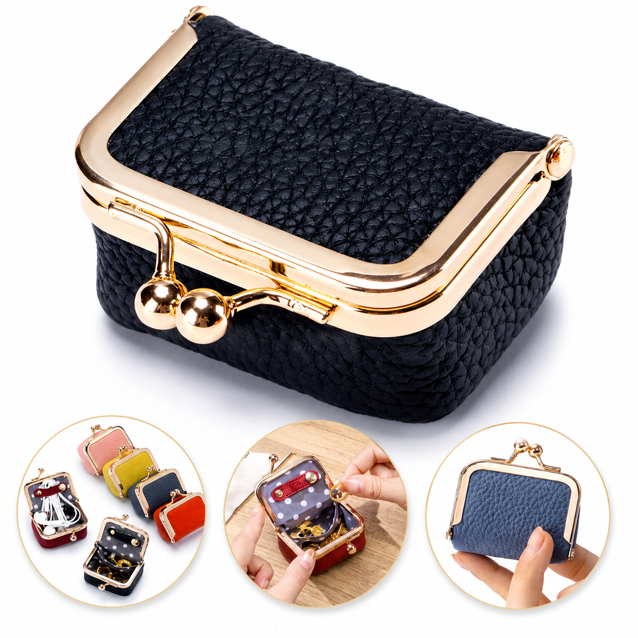 Travel Jewelry Case Organizer in Genuine Leather for Purse and Carry-On