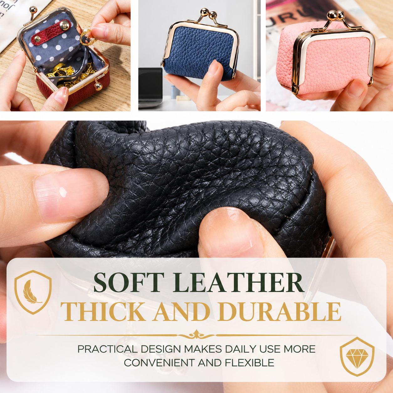 Travel Jewelry Case Organizer in Genuine Leather for Purse and Carry-On