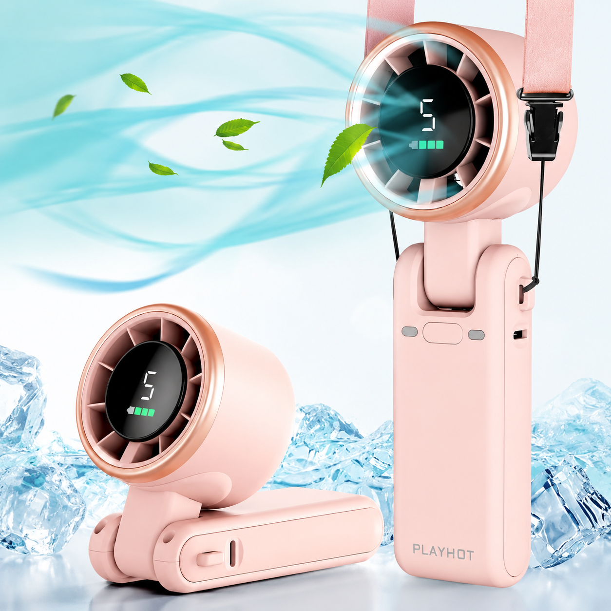High-Speed Personal Neck Fan with 5 Gears and Lanyard for Confident All-Day Cooling