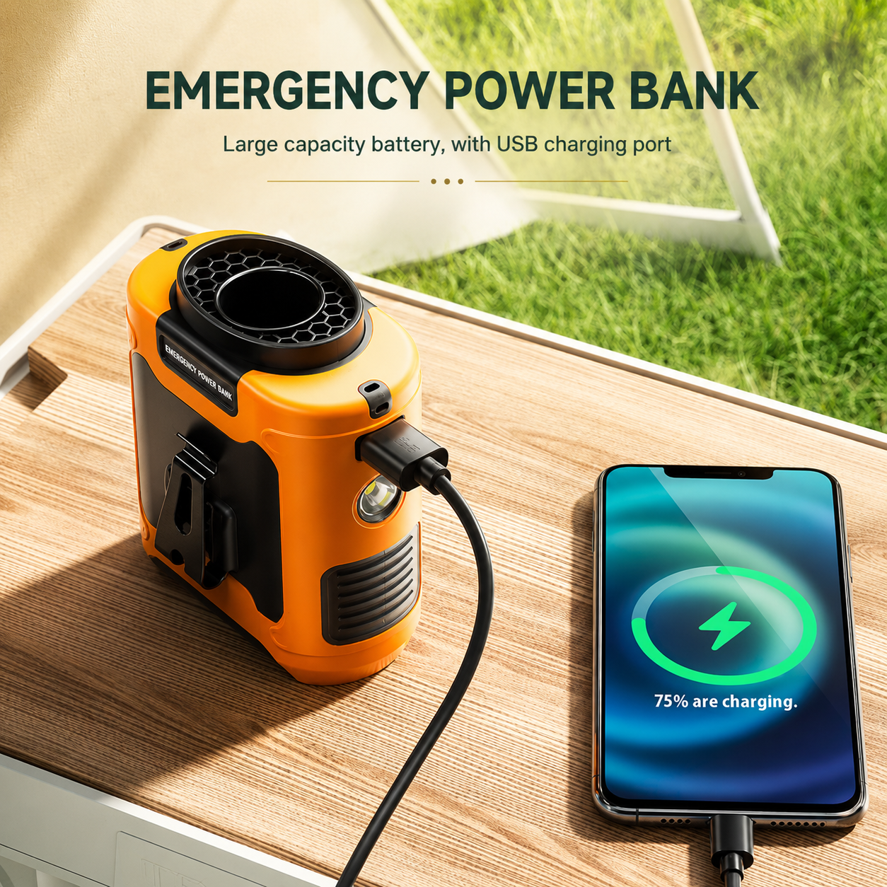 Clip-On Personal Cooling Fan Gift with LED Light and Power Bank