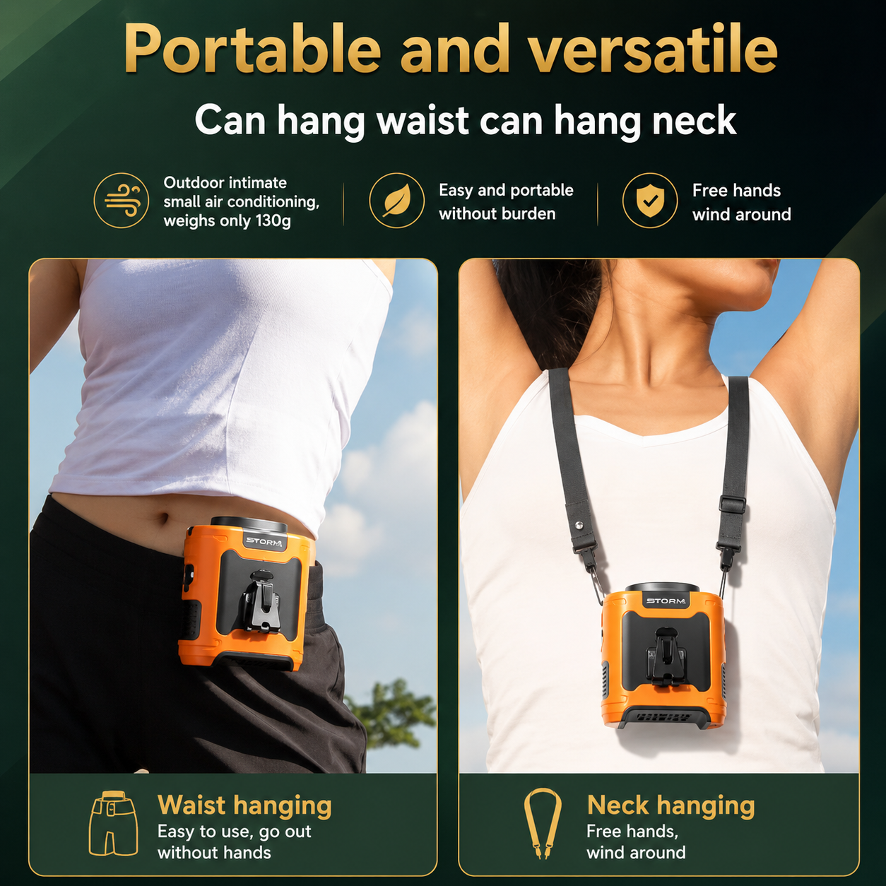 Clip-On Personal Cooling Fan Gift with LED Light and Power Bank