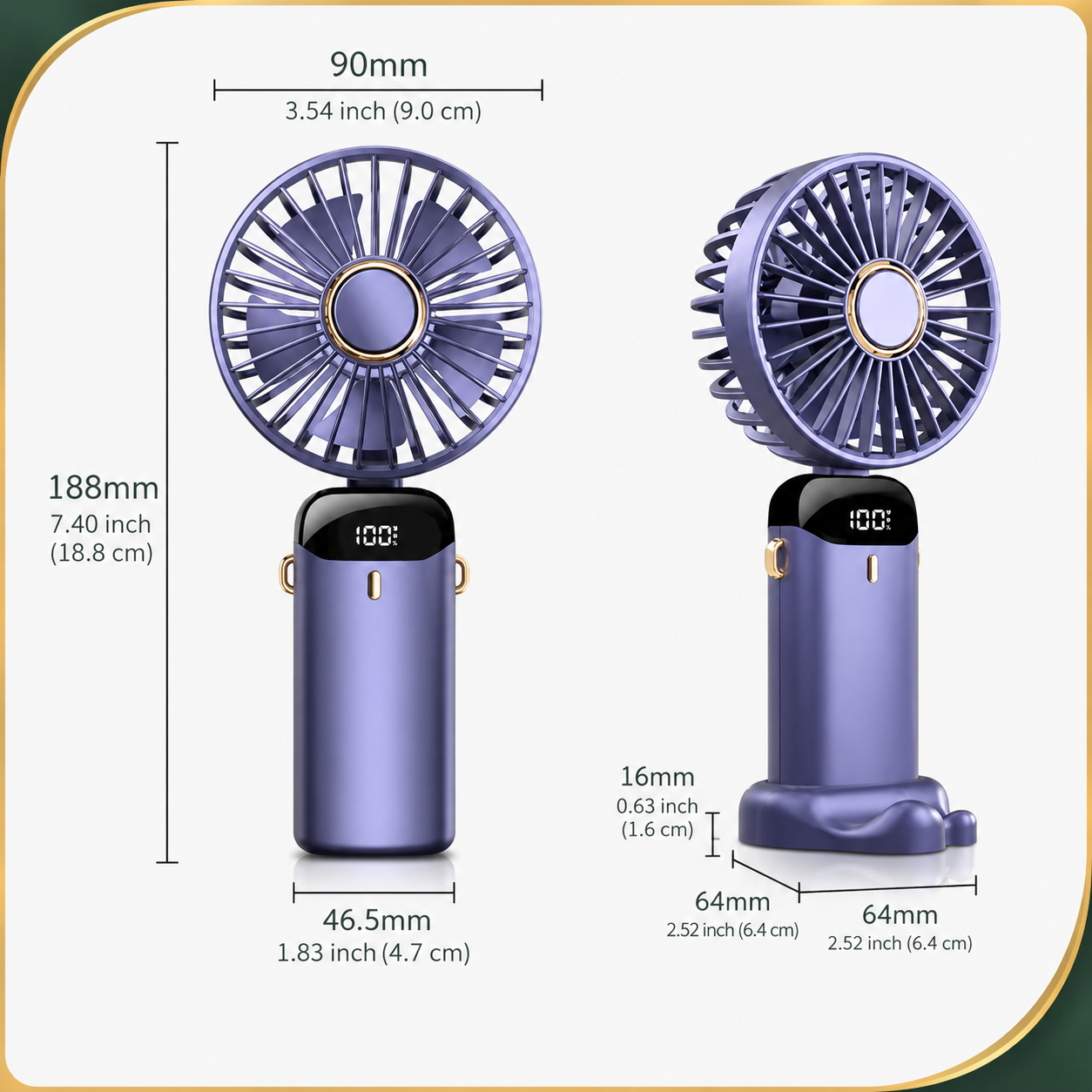 Rechargeable Neck Fan for Confident Cool Comfort, Quiet Hands-Free Personal Fan
