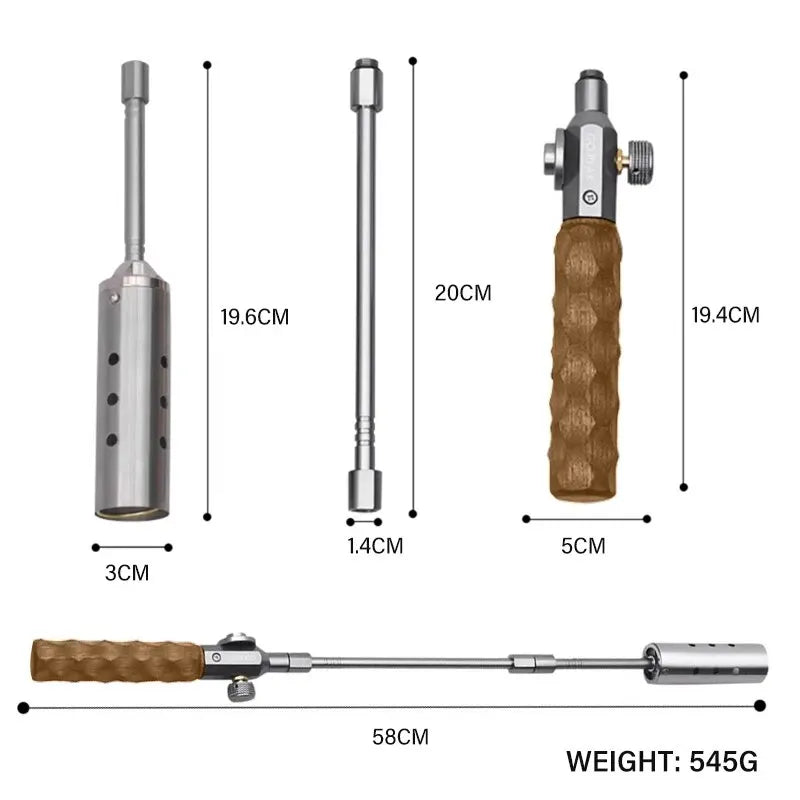 Three-Stage Outdoor Gas Burner Torch Silver