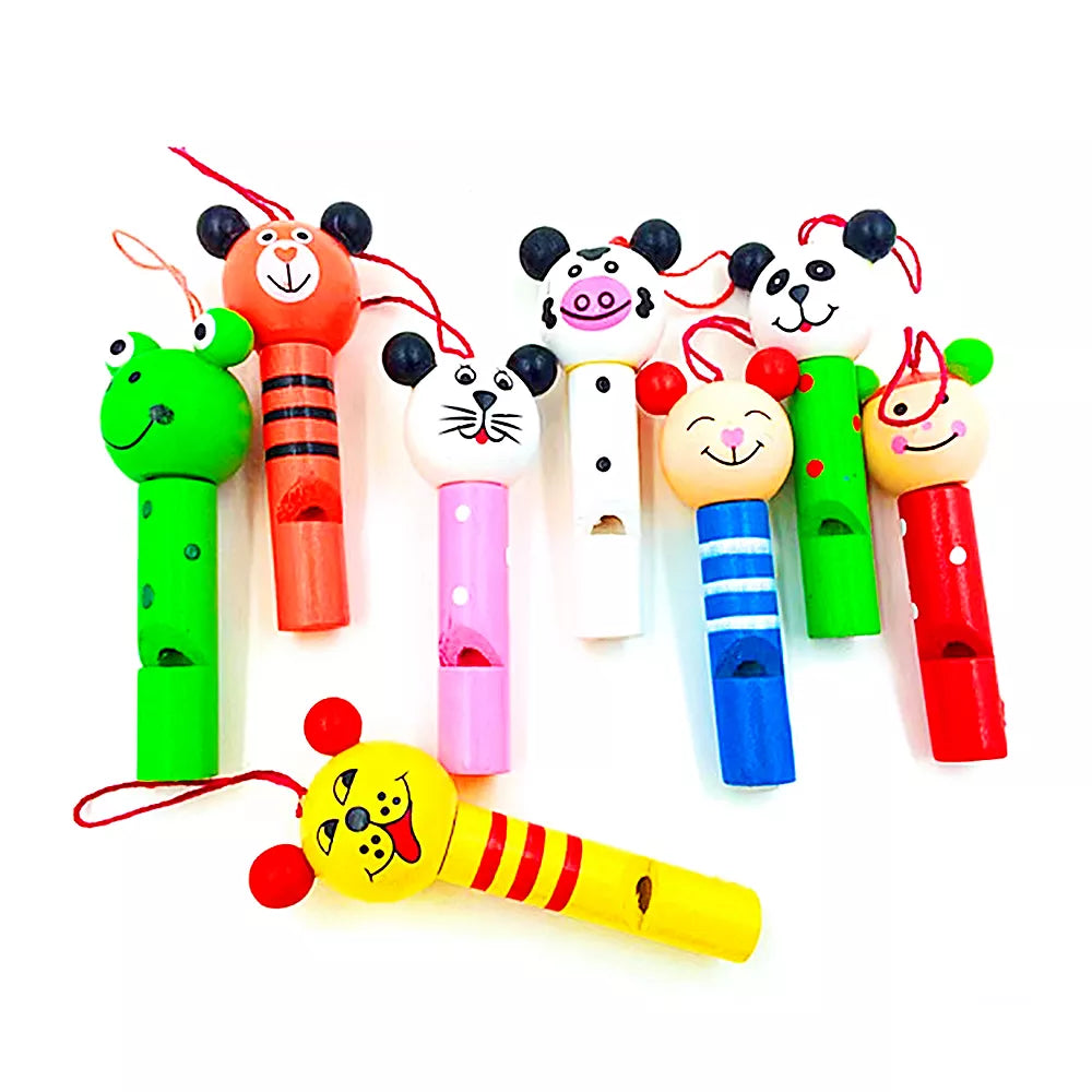 Wooden Mini Cute Animal Whistle Toys