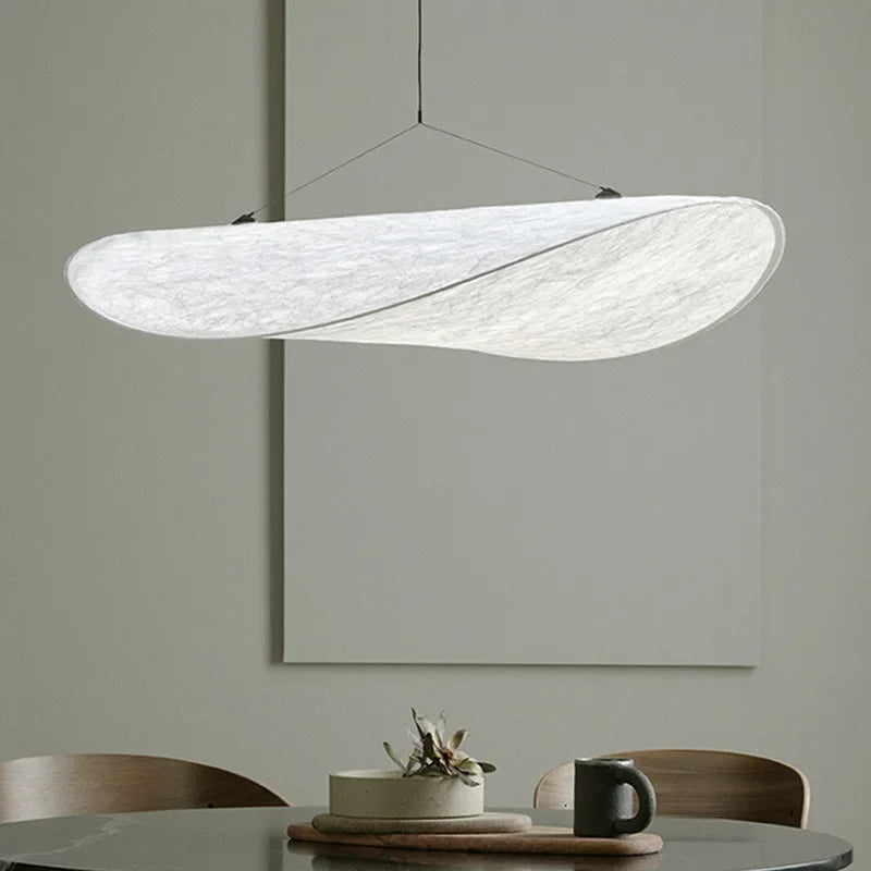 Silk Fabric Tense LED Ceiling Chandelier - Remote Control Dimmable Pendant Hanging Lamp