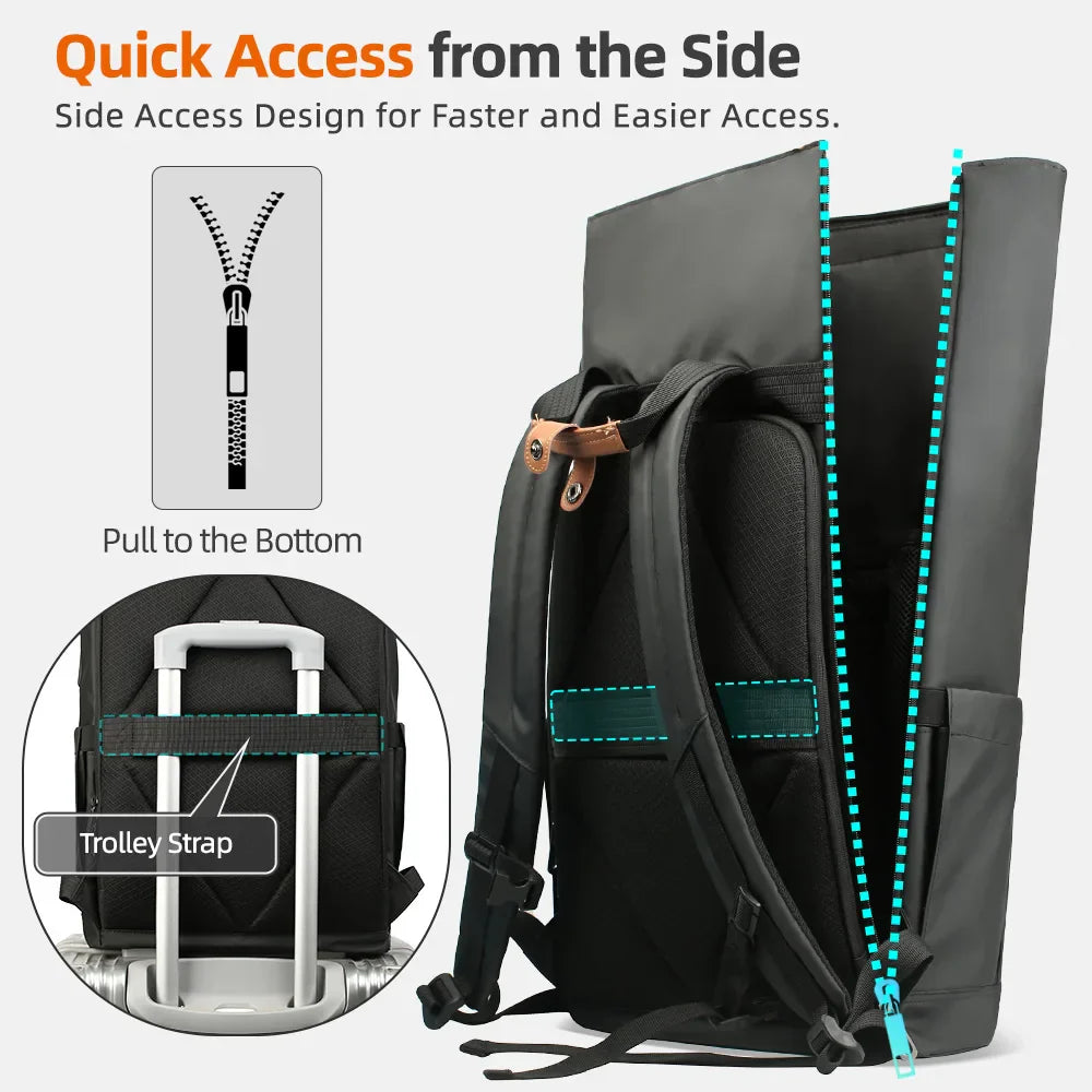 Ravel Expandable Laptop Backpack Waterproof Black