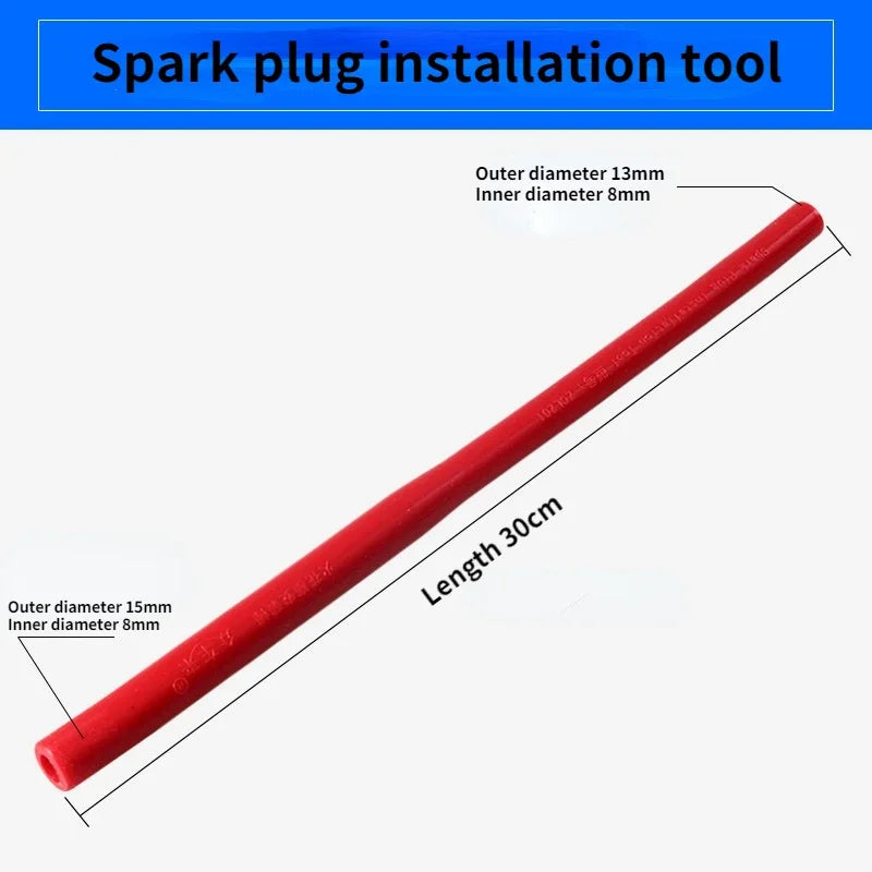 2Pcs Car Spark Plug Socket Wrench Rubber Grip Spanner Red