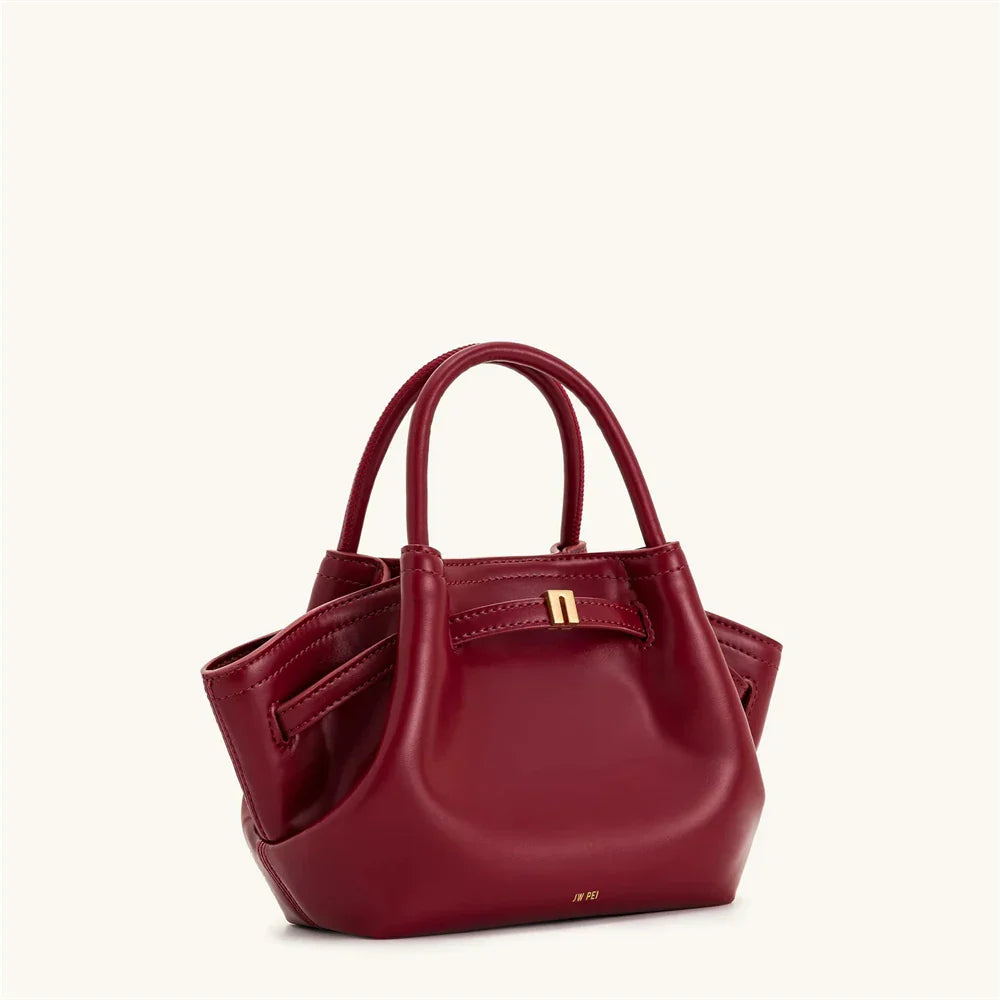 Women's Canvas Brown Mini Crossbody Shoulder Bag (Wine Red)