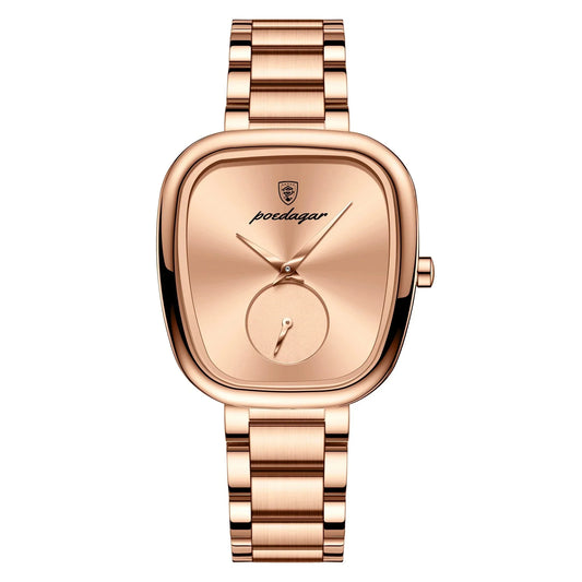 Women's Stainless Steel Waterproof Quartz Watch (Rose Gold)
