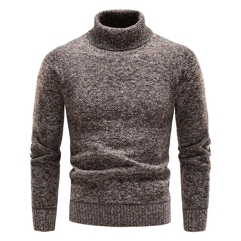 Men's Fleece Turtleneck Pullover Sweater Slim Fit