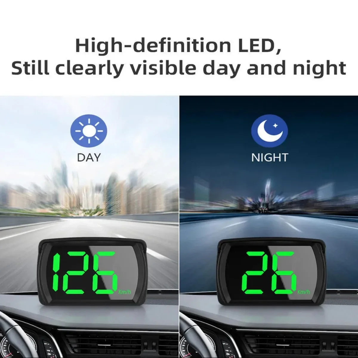 Universal Digital GPS Speedometer Dual Chip KMH/MPH Display Black