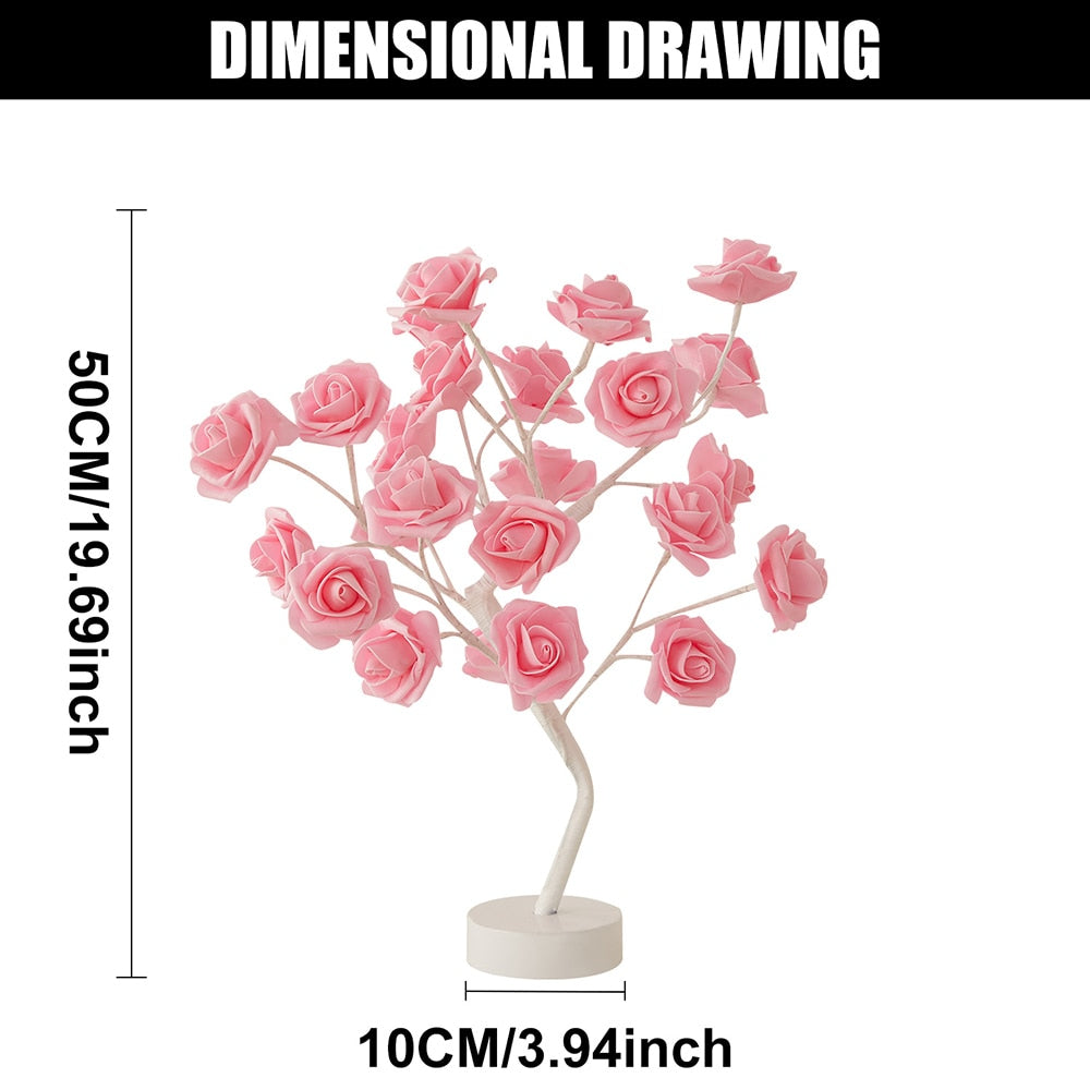 Table Lamp Rose Flower Tree
