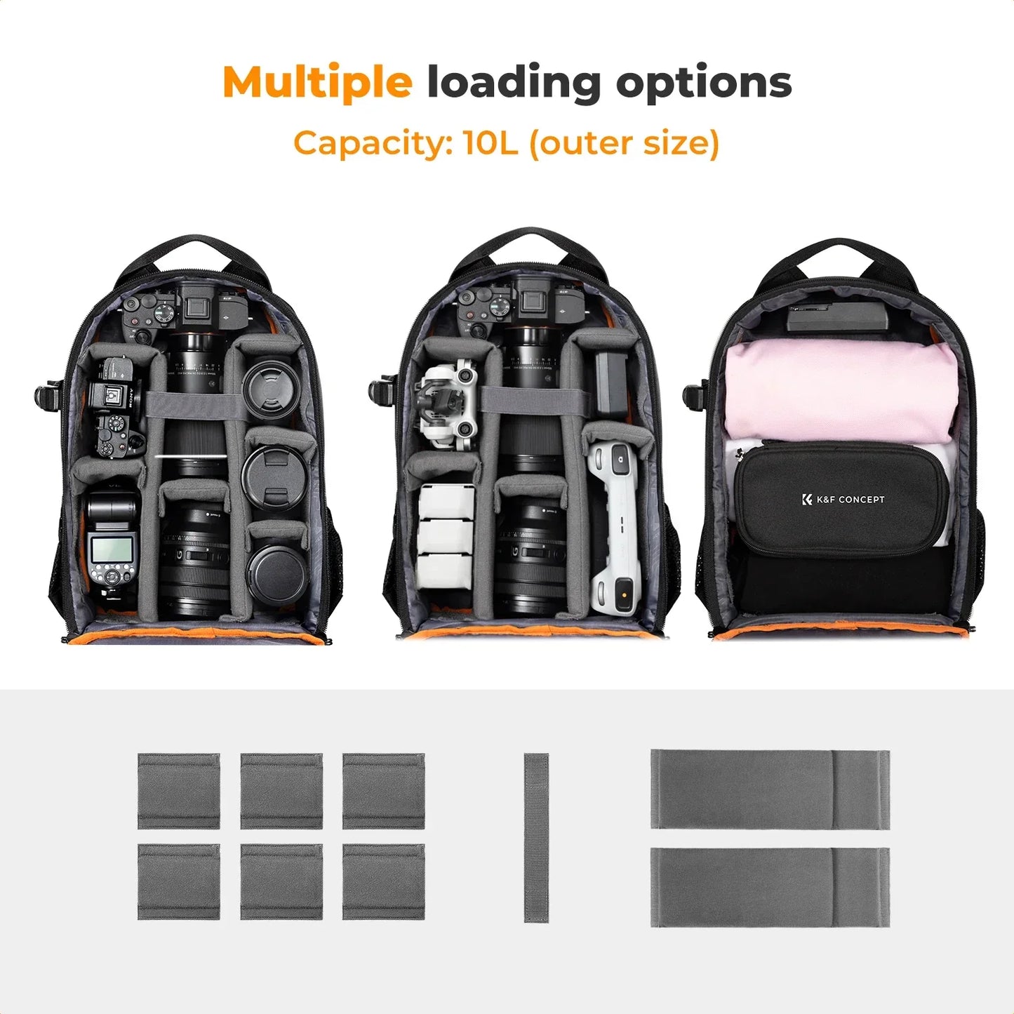 10L Lightweight Camera Backpack Black