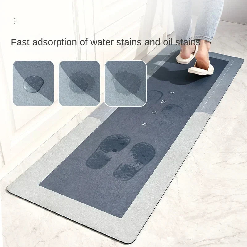 Luxury Diatom Mud Soft Rug - 50X160cm (Blue Grey)