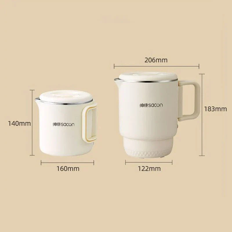 3-in-1 Portable Foldable Electric Cooker Mini Rice Cooker White