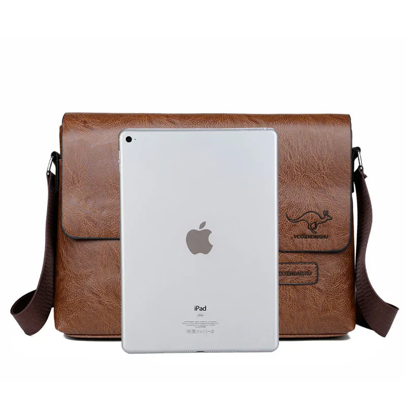 Men's Business Crossbody Shoulder Bag PU Leather
