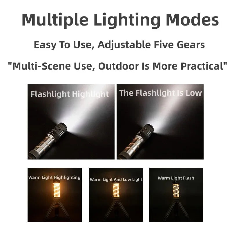 Tactical Outdoor Camping Mosquito Killer Lamp LED Flashlight Black