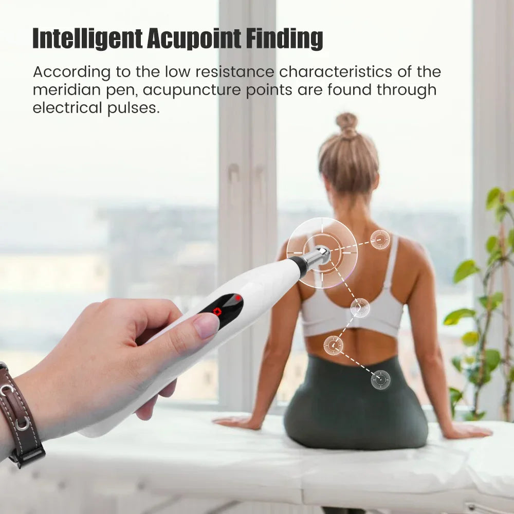 USB Rechargeable Laser Acupuncture Pen Meridian Energy Massager White