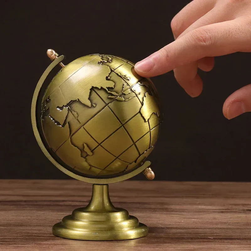 Vintage Metal Globe Ornament